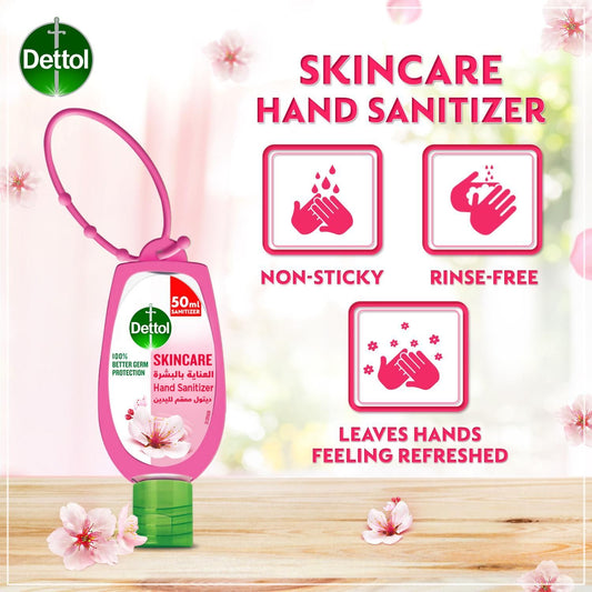 Dettol Skincare Hand Sanitizer with Jacket, 50ml - Makkah Pharmacy