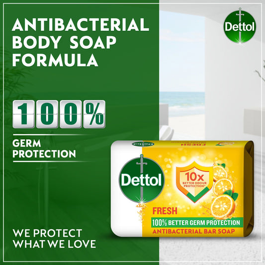 Dettol Fresh Citrus & Orange Blossom Scent Bar Soap, 165g - Makkah Pharmacy