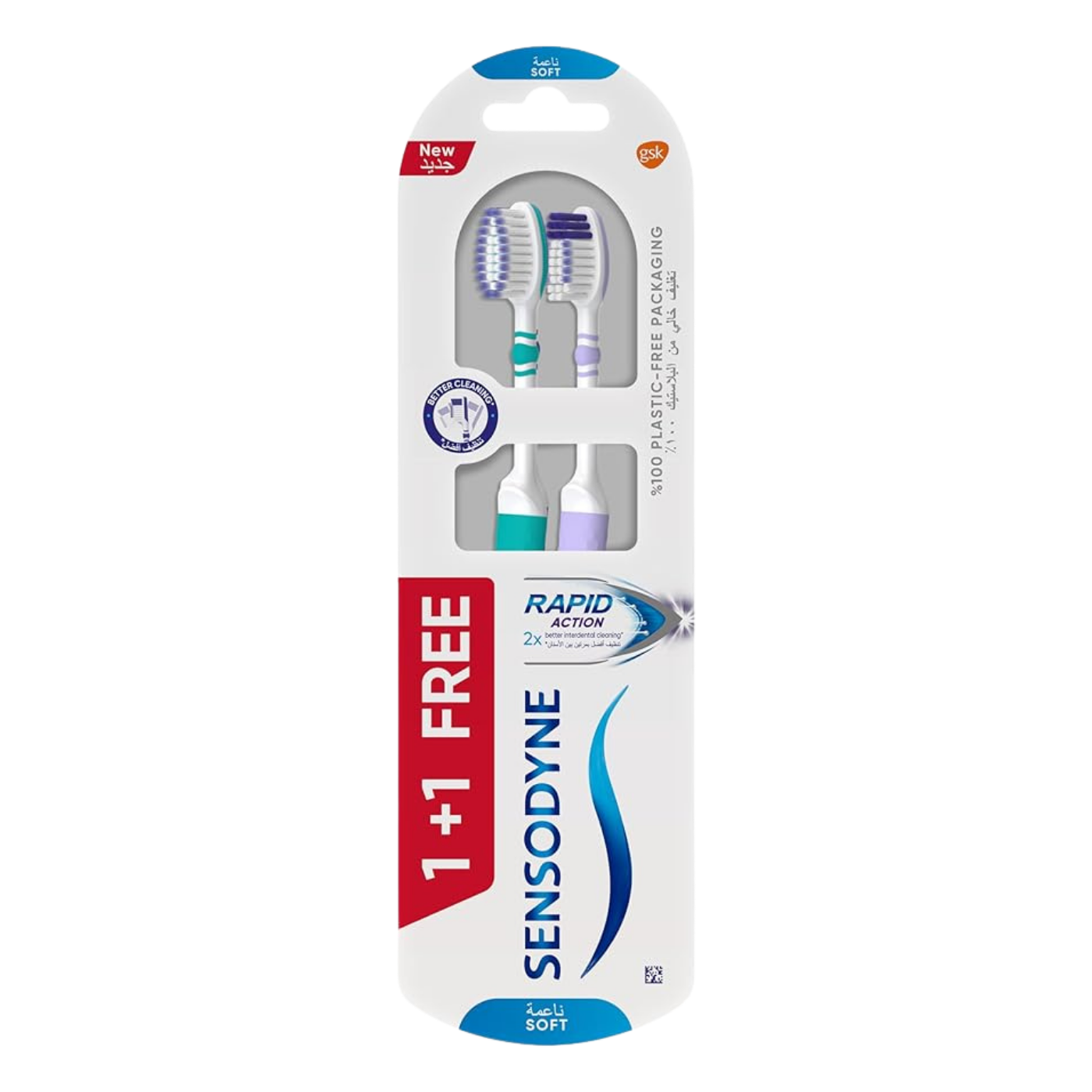 Sensodyne Rapid Action Soft Toothbrushes, 2 Pieces - Makkah Pharmacy