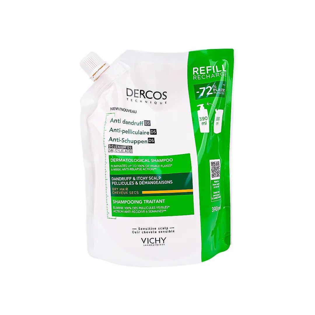 Vichy Dercos Anti-Dandruff Shampoo Dry Hair Refill 390 Ml
