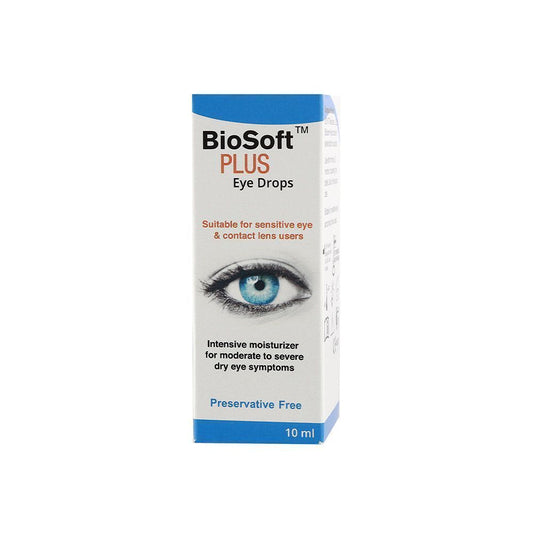 Biosoft Plus Moisturizing Drops for Dry Eyes, 10ml - Makkah Pharmacy