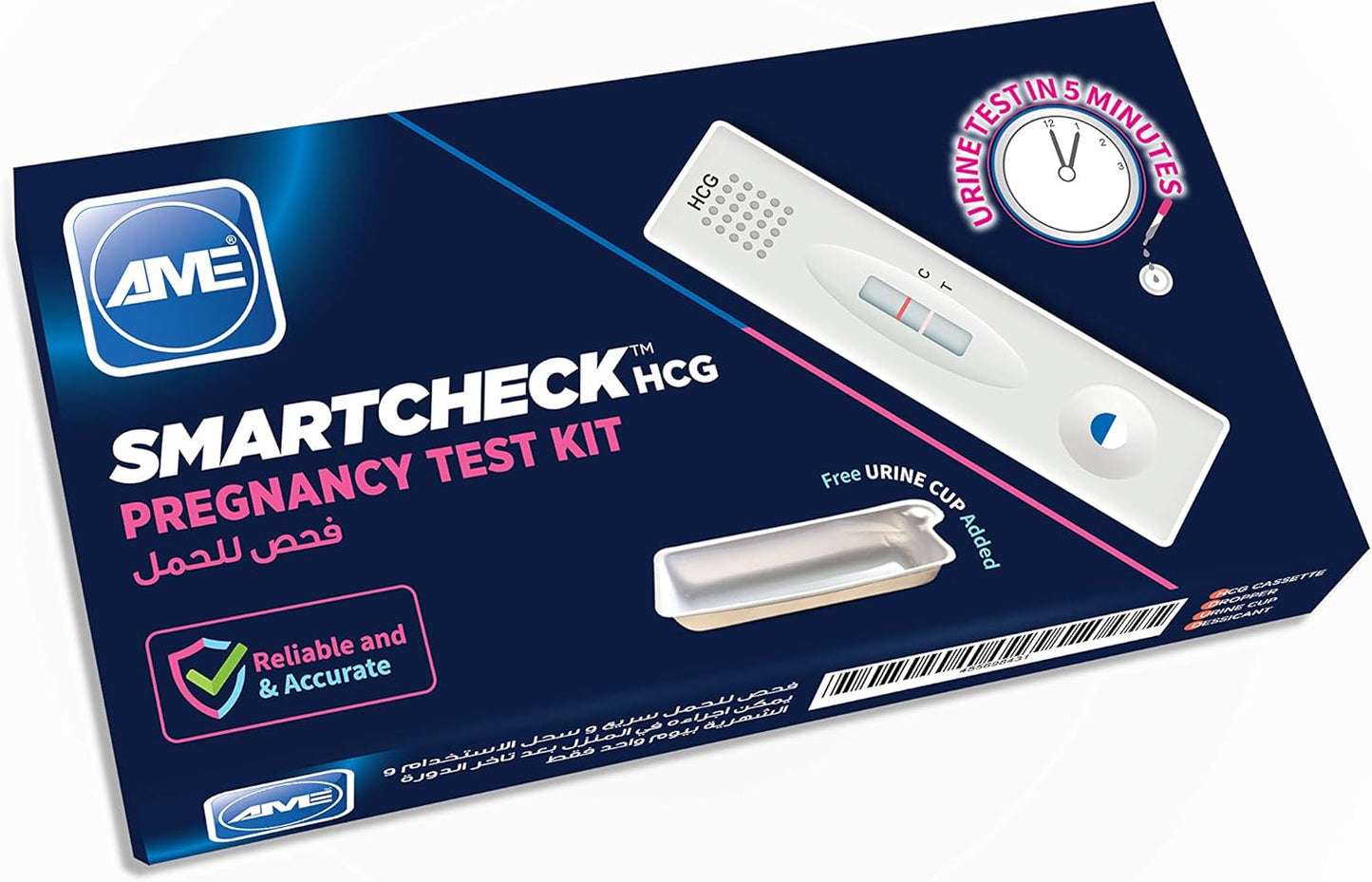 Ame Smartcheck Pregnancy Test Kit With Urine Cup | Cassette Type | Results In 5 Minutes