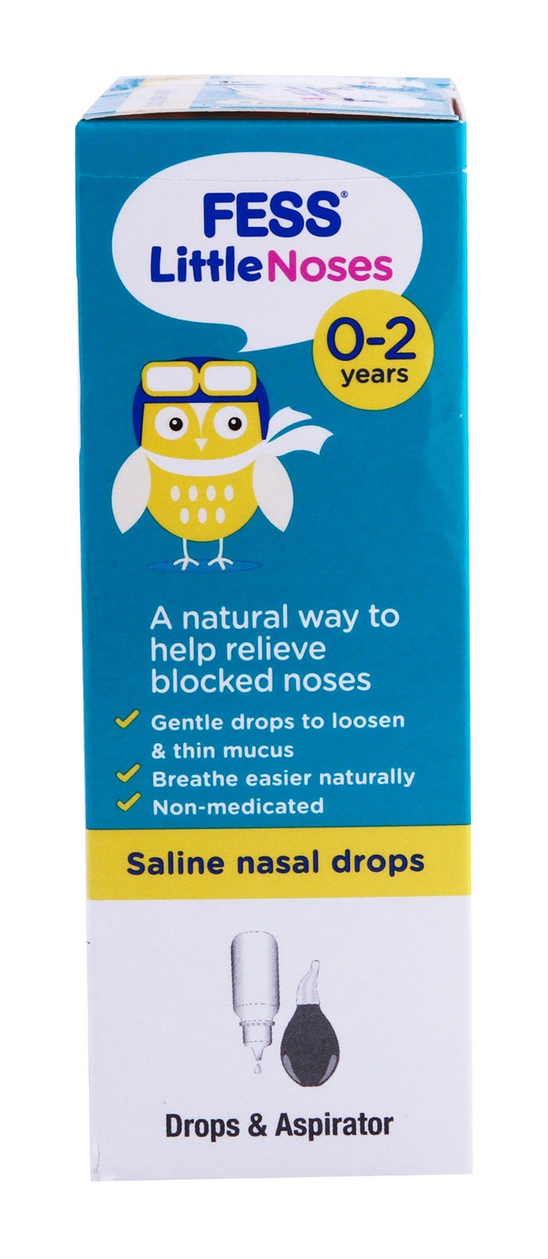 Fess Little Noses Non-Medicated Saline Drop & Aspirator for Blocked Nose, 25ml - Makkah Pharmacy