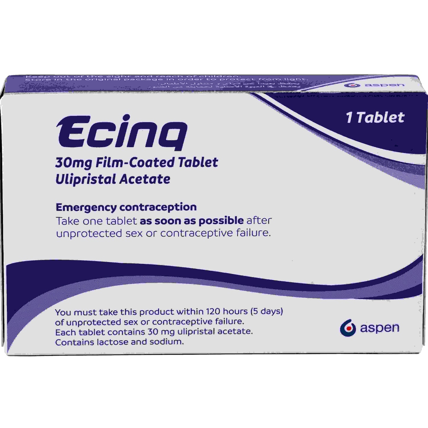 Ecinq Tablets 30mg, Pack of 1, Ulipristal acetate - Makkah Pharmacy