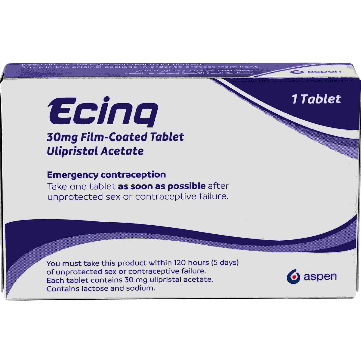 Ecinq Tablets 30mg, Pack of 1, Ulipristal acetate - Makkah Pharmacy