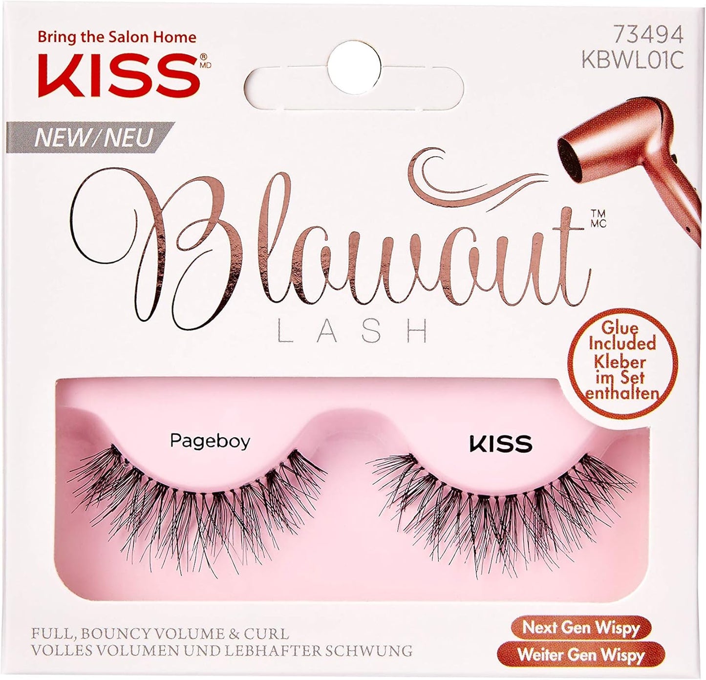 Kiss Blowout Eye Lash Kbwl01C, Pageboy, 1 Pair