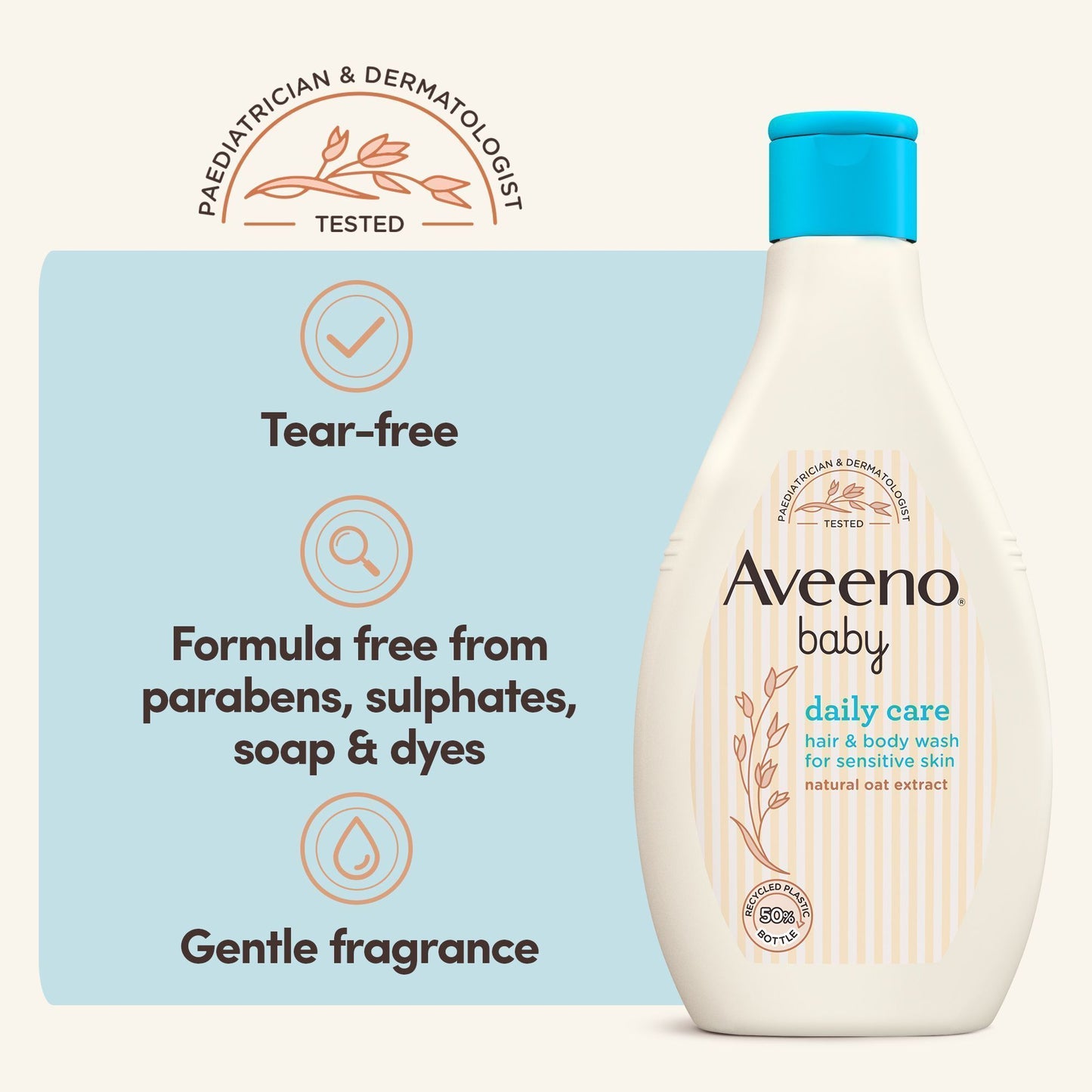 Aveeno Baby Daily Care Hair & Body Wash with Natural Oat Extract for Sensitive Skin, 250ml - Makkah Pharmacy
