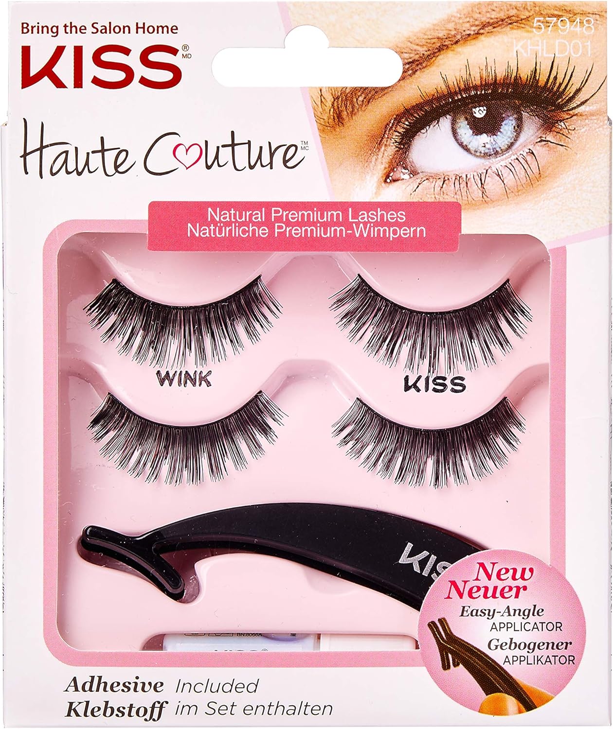 Kiss Haute Couture Eyelashes Duo Pack With Applicator Khld01, 2 Pairs