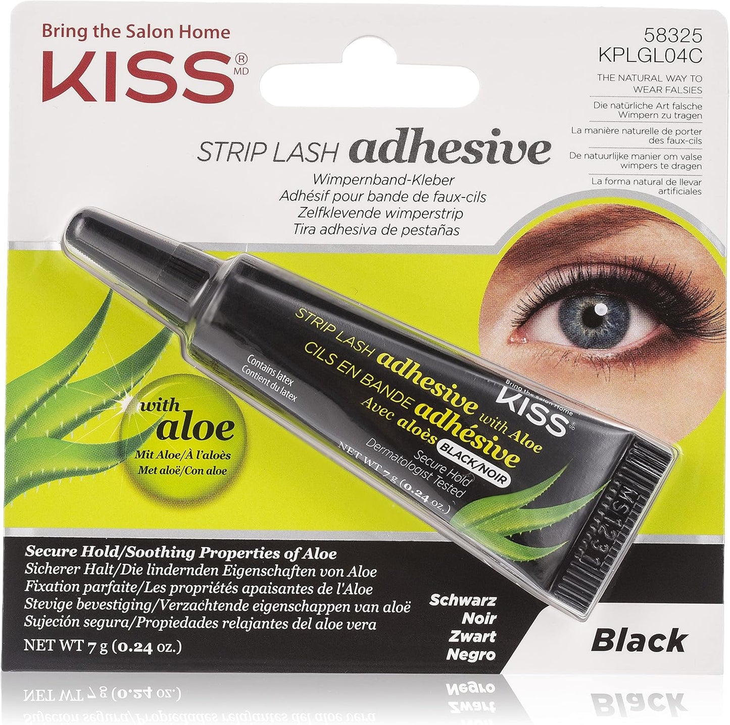 KISS KPLGL04C(3250) LASH ADH W/ALOE BLACK - Makkah Pharmacy