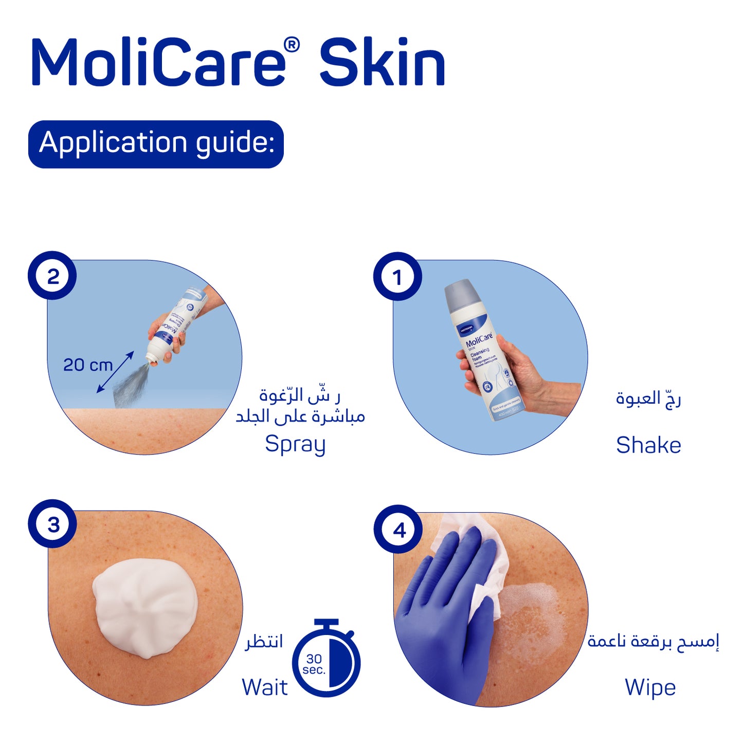 MoliCare Skin Cleansing Foam without water. Easy, fast and gentle cleansing, 400ml