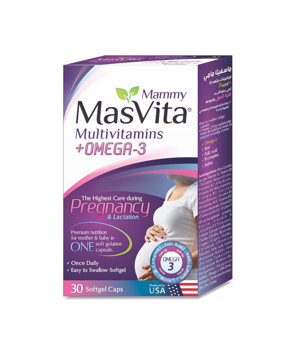 Masvita Mammy Multivitamins With Omega-3 30 Soft Gel Caps