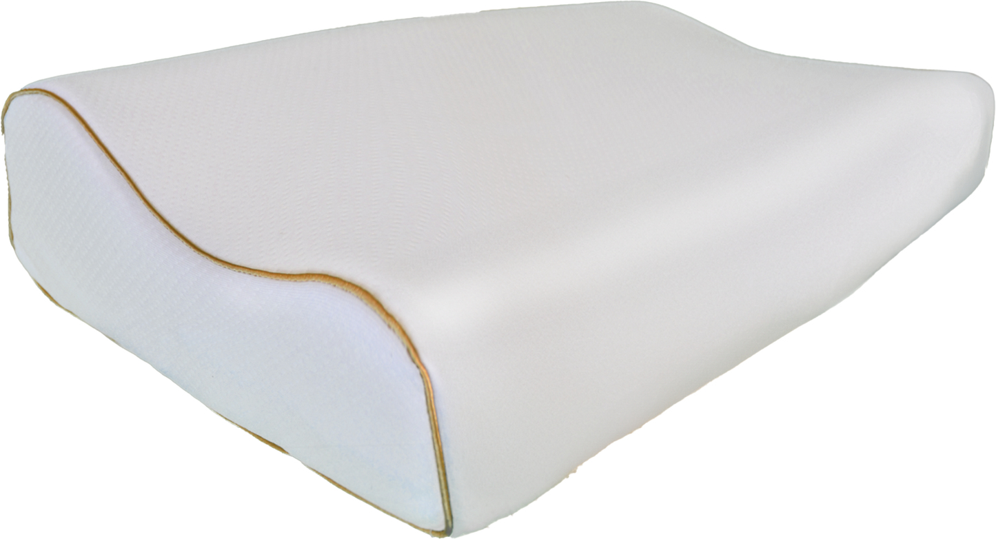 Orpedox Varius 100% Memory Foam Pillow - Golden Tape | Ergonomic Orthopedic Medical Pillows for Neck support,shoulder and Pain Relief | Medicated Pillows for Side, Back and Stomach Sleeper- White