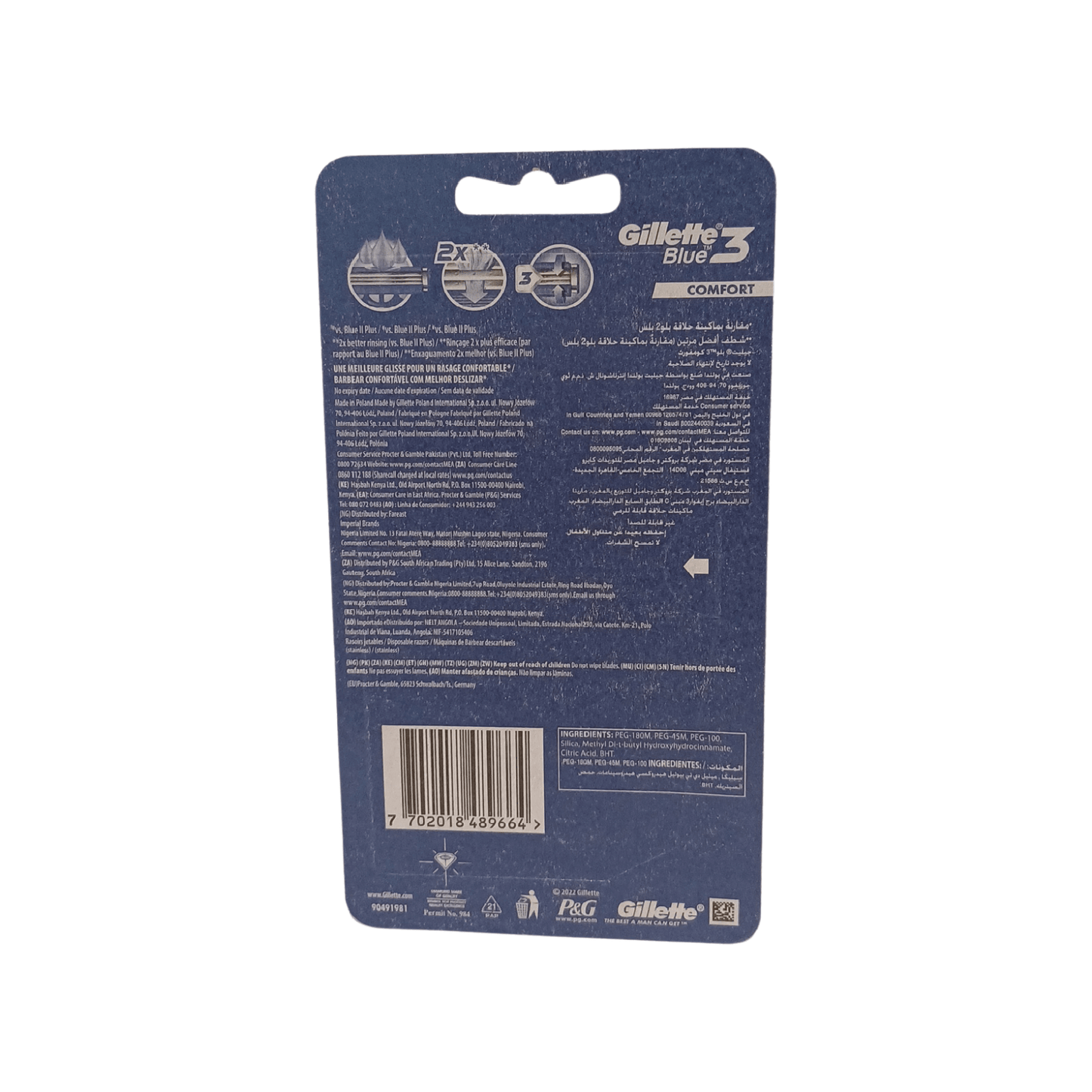 Gillette Blue3 Comfort Men'S Disposable Razors : 3 Razors - Makkah Pharmacy