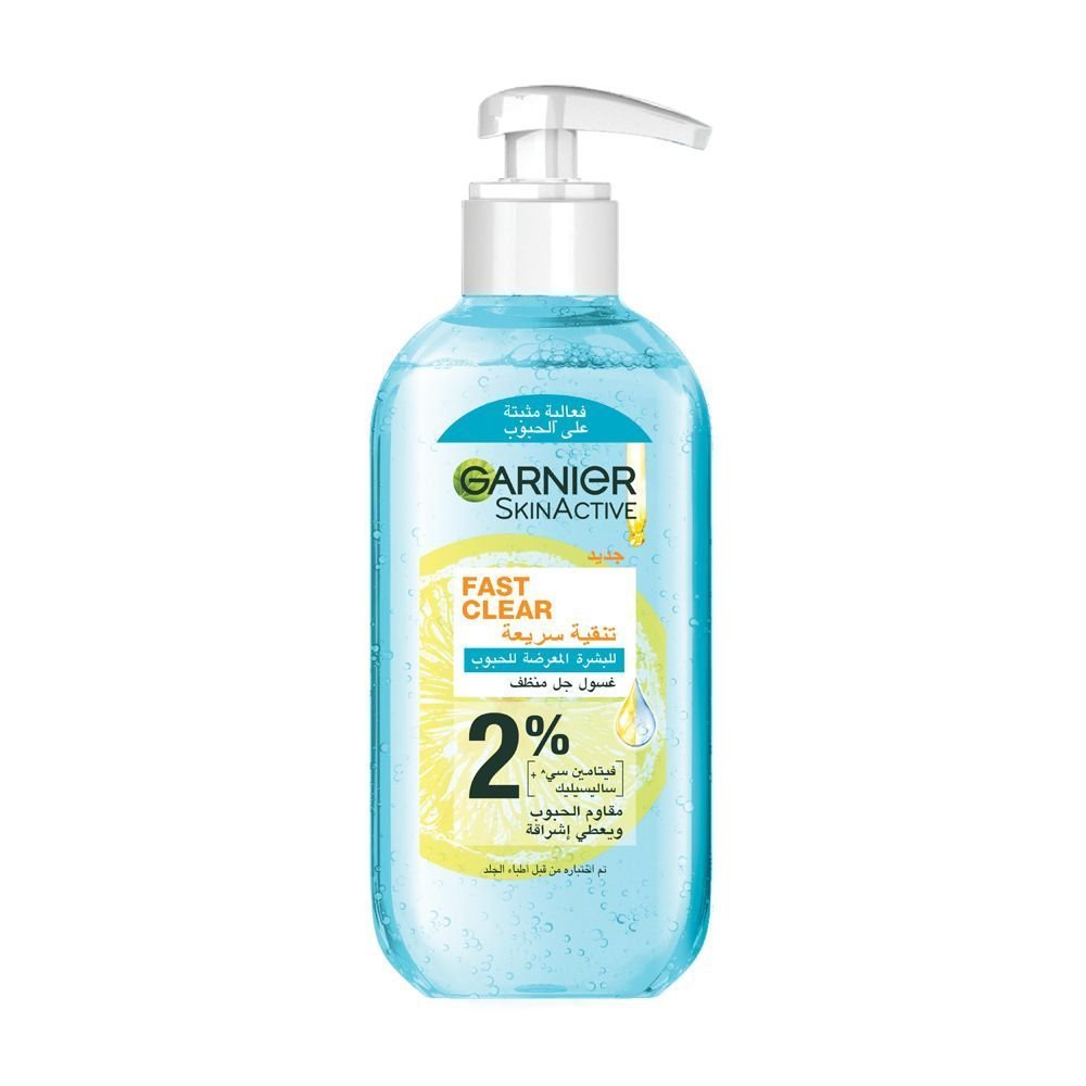 Garnier Fast Clear Vitamin C and Salicylic Acid Cleanser, 200ml - Makkah Pharmacy