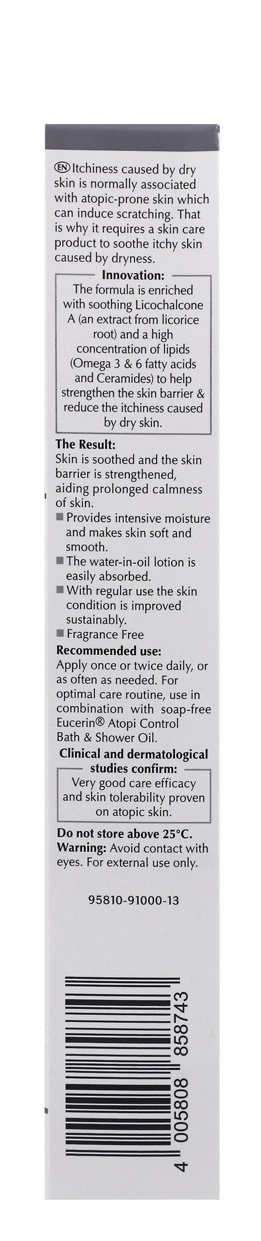 Eucerin Atopi Control Soothing, Anti-Itching & Anti-Dryness Body Lotion with Licochalcone A & Ceramides for Dry Skin, 250ml - Makkah Pharmacy