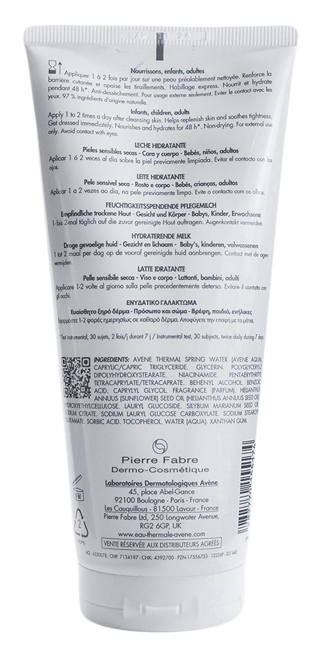 Avène Eau Thermale Xeracalm Nutrition Moisturizing Face & Body Milk Lotion for Dry & Sensitive Skin, 200ml - Makkah Pharmacy