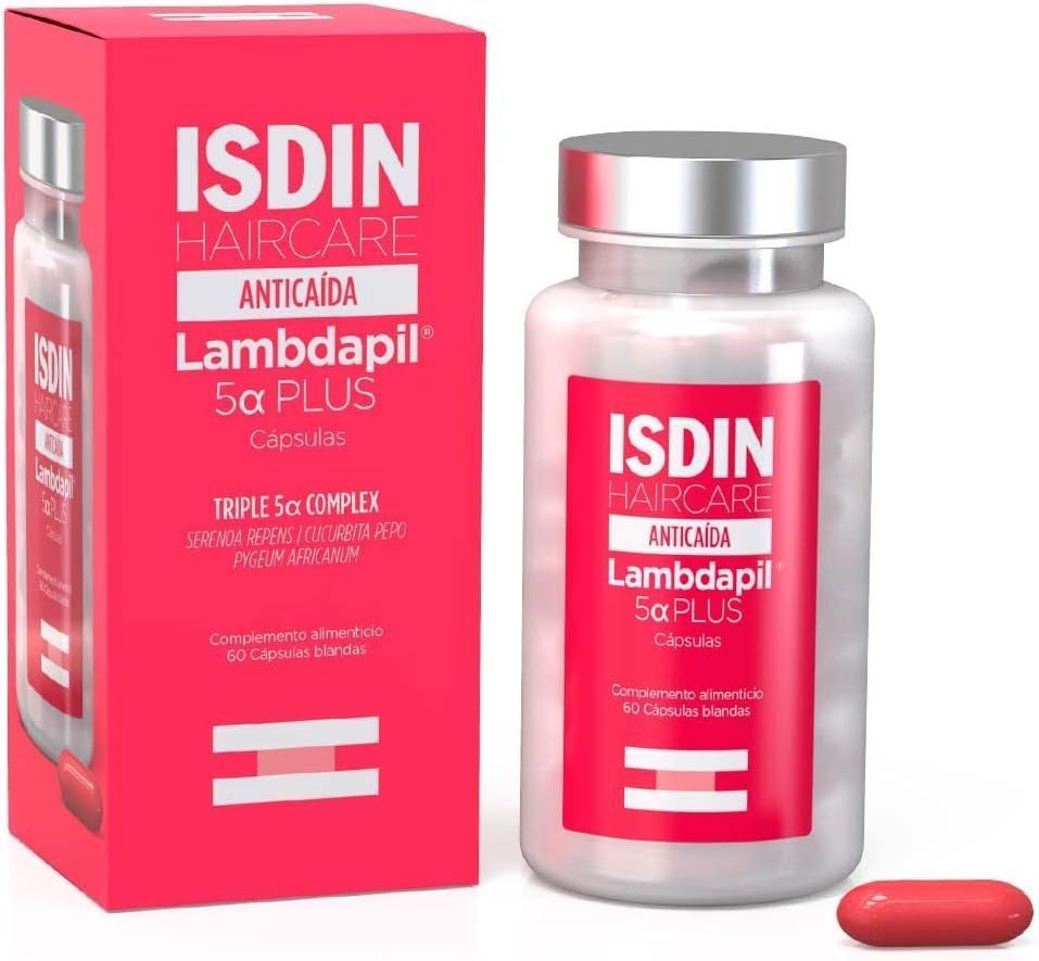 Isdin Lambdapil 5Alpha Plus Anti-Hair Fall Supplement with Saw Palmetto, Field Pumpkin & African Pygeum, 60 Capsules - Makkah Pharmacy