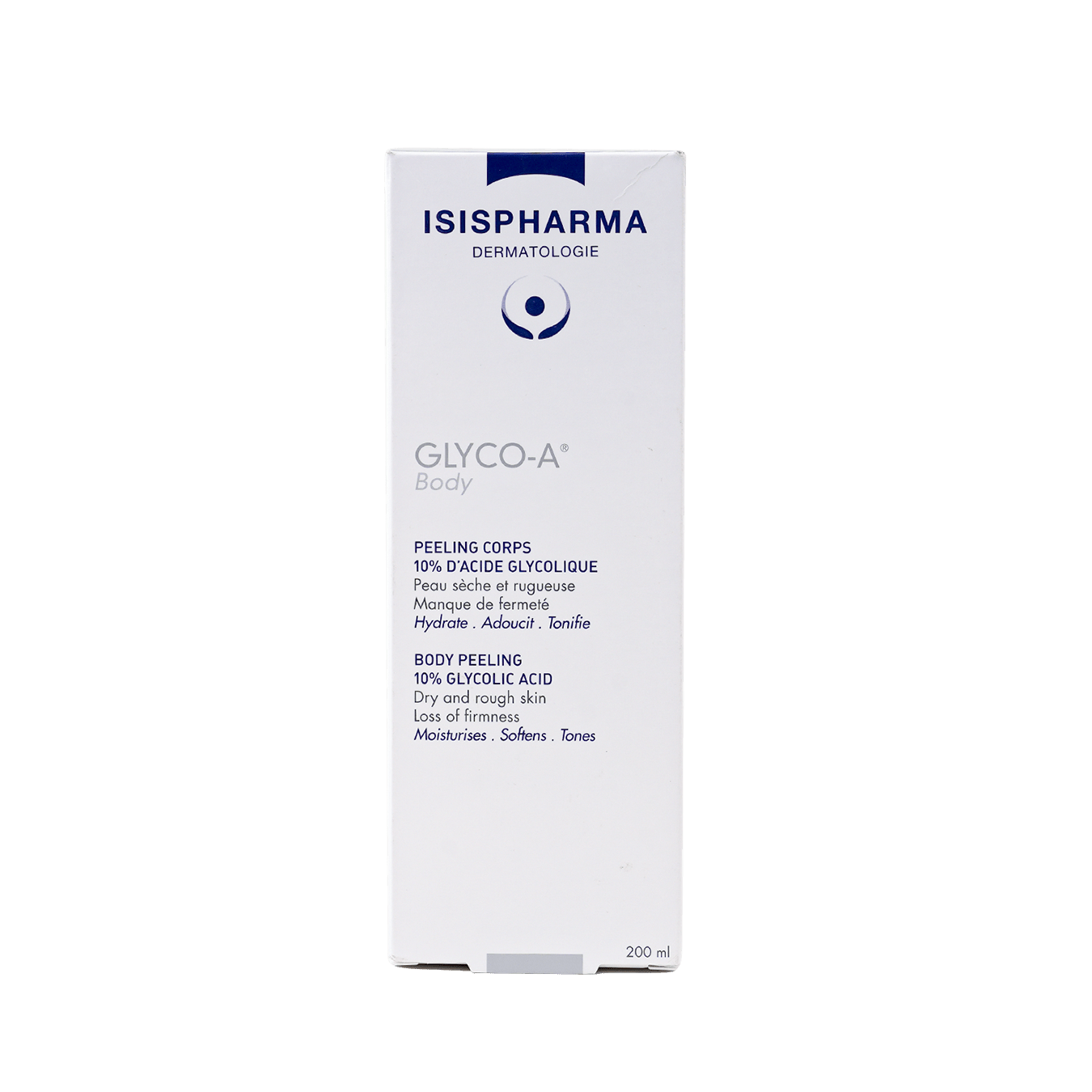 Isispharma 10% Glycolic Acid Body Peeling Cream for Dry & Rough Skin, 200ml - Makkah Pharmacy