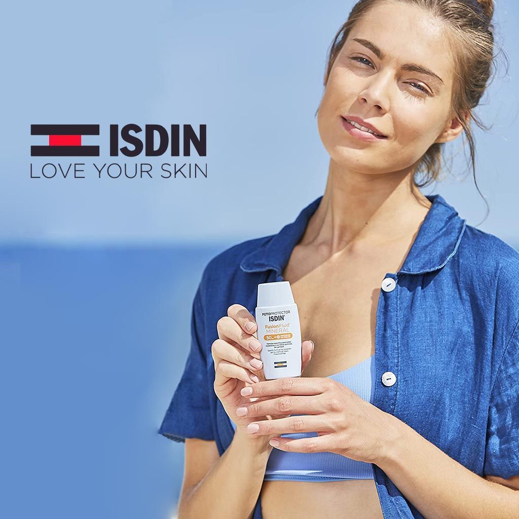 Isdin Fotoprotector Fusion Fluid Moisturizing & Hydrating Mineral Facial Sunscreen for Atopic Skin SPF50, 50ml - Makkah Pharmacy