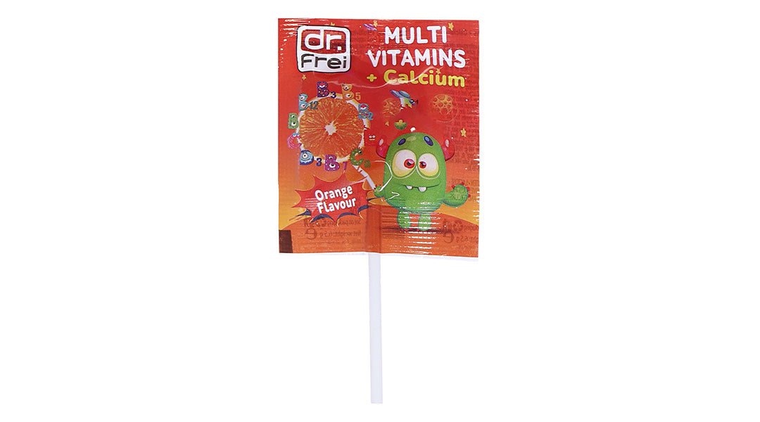 Dr. Frei Lollipop Orange Flavor with Calcium & Multivitamins, 6.5g