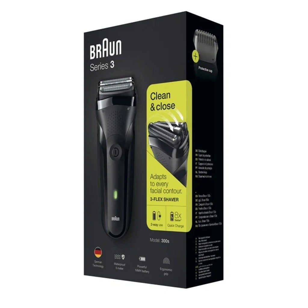 Braun Men Black Series 3 Rechargeable Electric Shaver 300F - Makkah Pharmacy