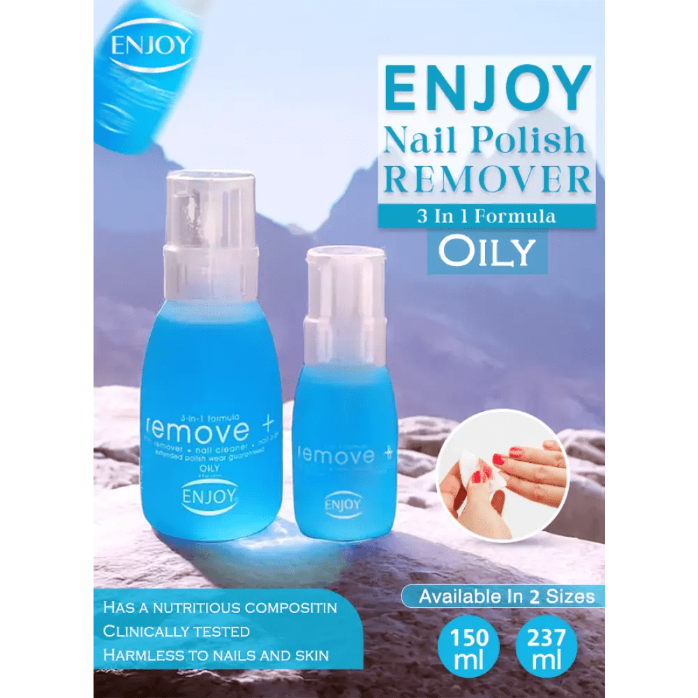 Enjoy Nail Polish Remover - Blue, 150ml - Makkah Pharmacy