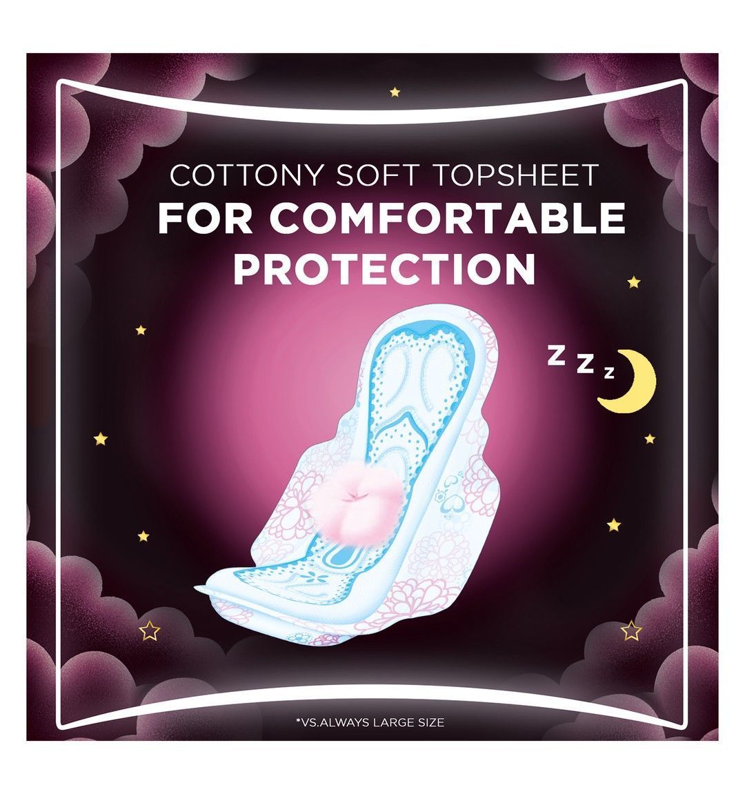 Always DreamZzz Cotton Soft Maxi Thick Night Pads with Wings, 24 Pieces - Makkah Pharmacy