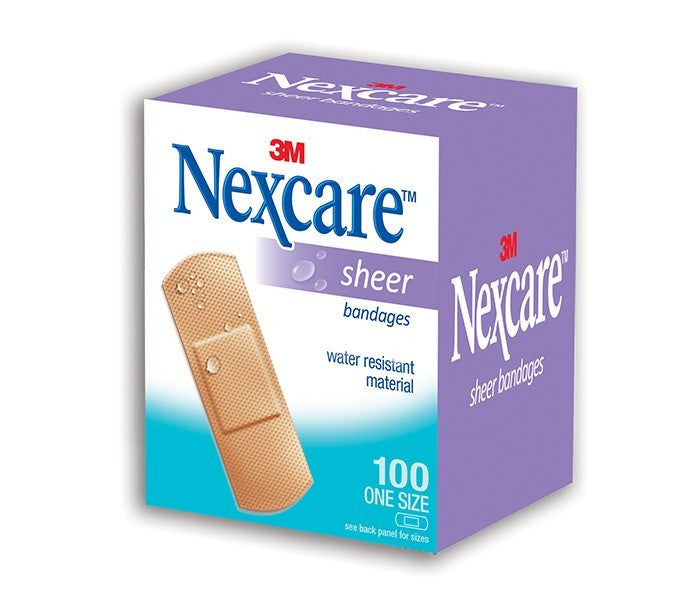 3M Nexcare 656-100 Sheer Water Resistant Bandages - 100 Piece