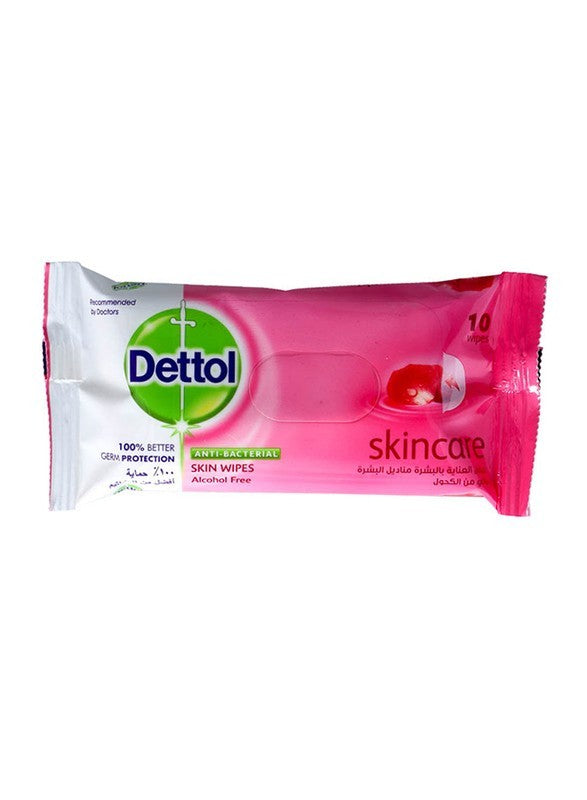 Dettol Skin Care Anti Bacterial Skin Wipes, 10 Sheets