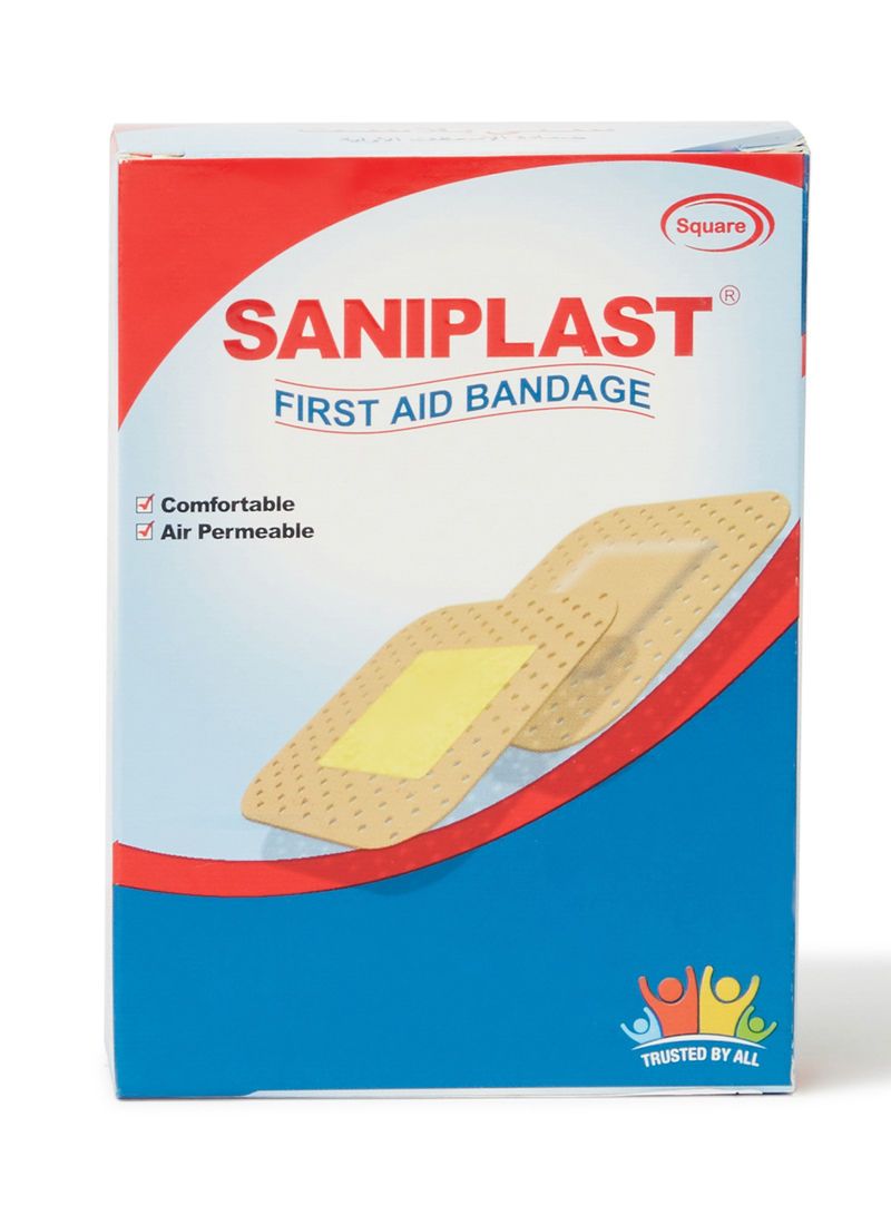 Saniplast Square Bandage Box, 20 Pieces - Makkah Pharmacy