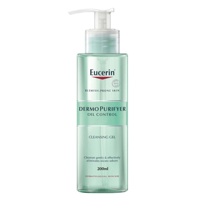 Eucerin DermoPurifyer Oil Control Facial Cleansing Gel for Blemish Prone Skin, 200ml - Makkah Pharmacy