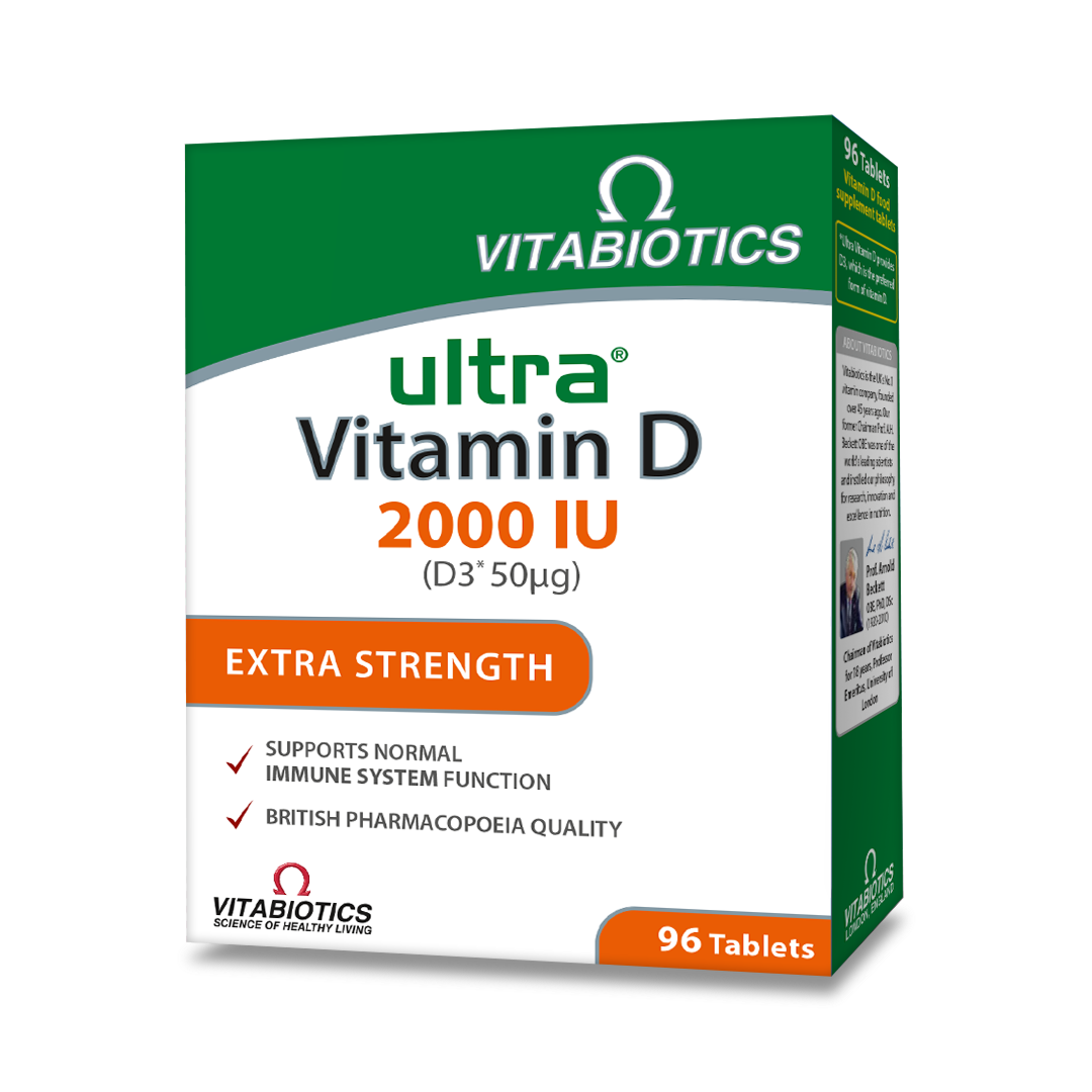 Vitabiotics Vitamin D 2000 Iu D3 Extra Strength Mini Tablets, 96 Pieces - Makkah Pharmacy