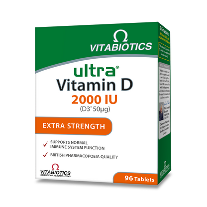 Vitabiotics Vitamin D 2000 Iu D3 Extra Strength Mini Tablets, 96 Pieces - Makkah Pharmacy