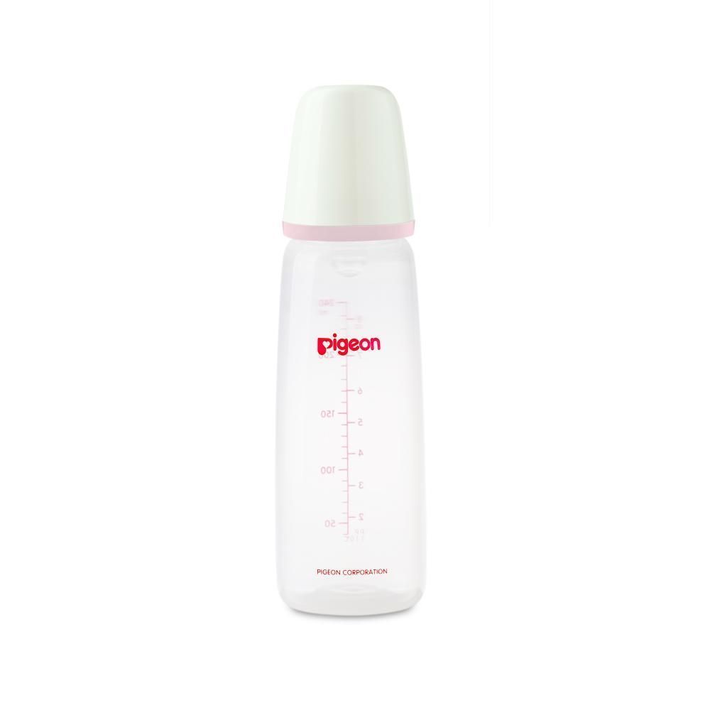 Pigeon Plastic White & Yellow 200ml Medium Flow Plastic Feeding Bottle, 1 Piece