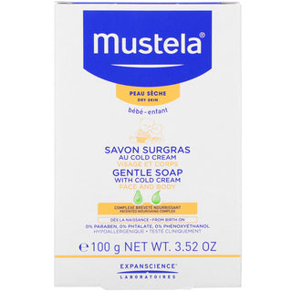 Mustela, Baby Gentle Soap With Cold Cream, 3.52 Oz (100 G)