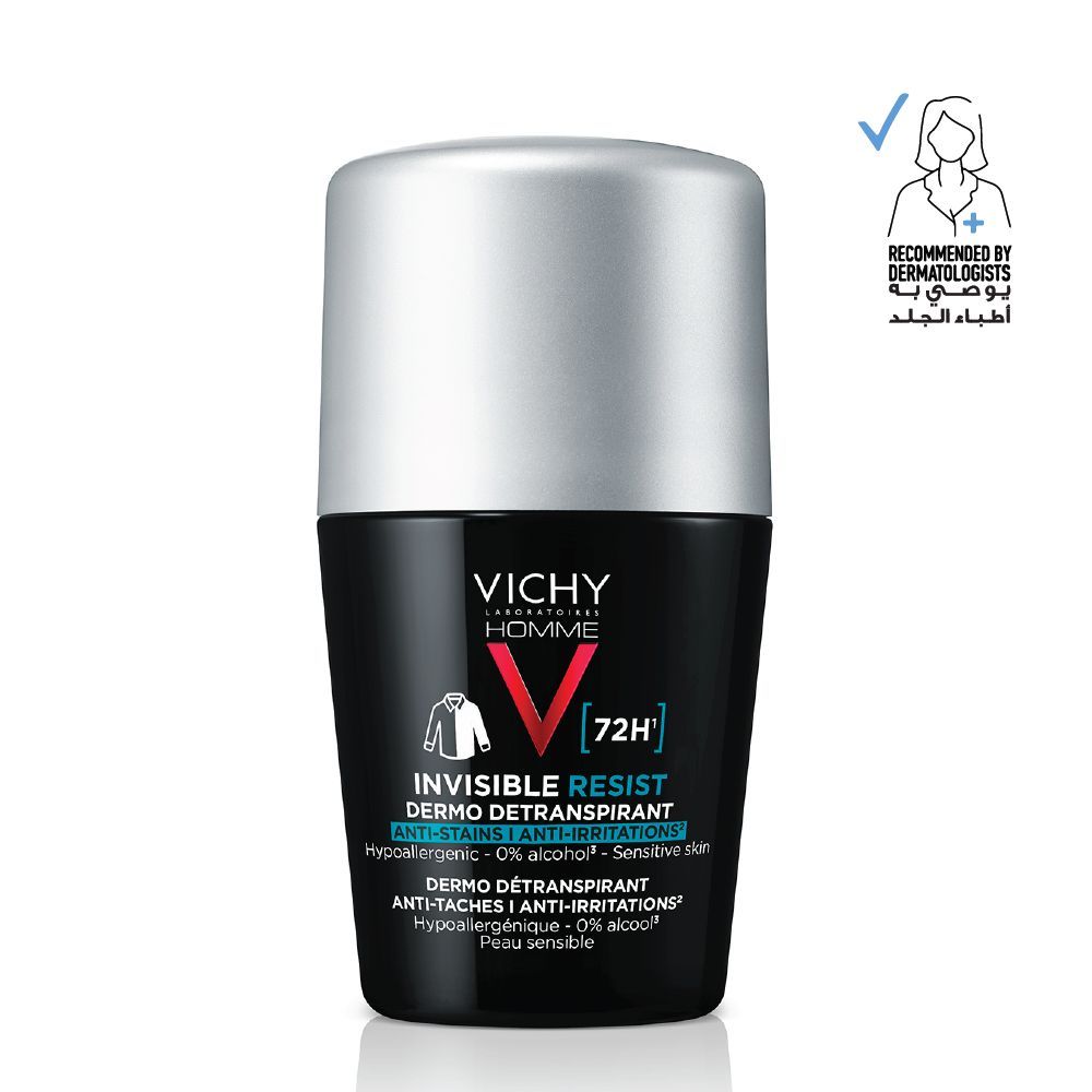 Vichy 72 Hours Invisible Resist Deodorant for Men, 50ml - Makkah Pharmacy