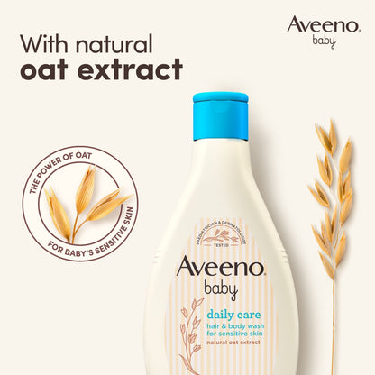 Aveeno Baby Daily Care Hair & Body Wash with Natural Oat Extract for Sensitive Skin, 250ml - Makkah Pharmacy