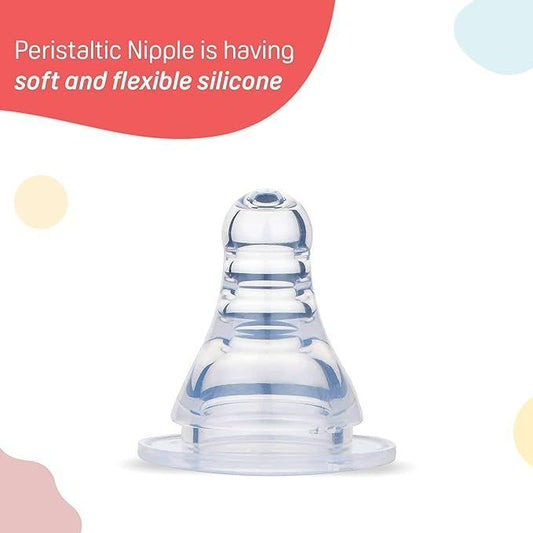 Pigeon Peristaltic Plus Wide Neck Large Round Hole Silicone Nipple (6+ Months), 1 Piece