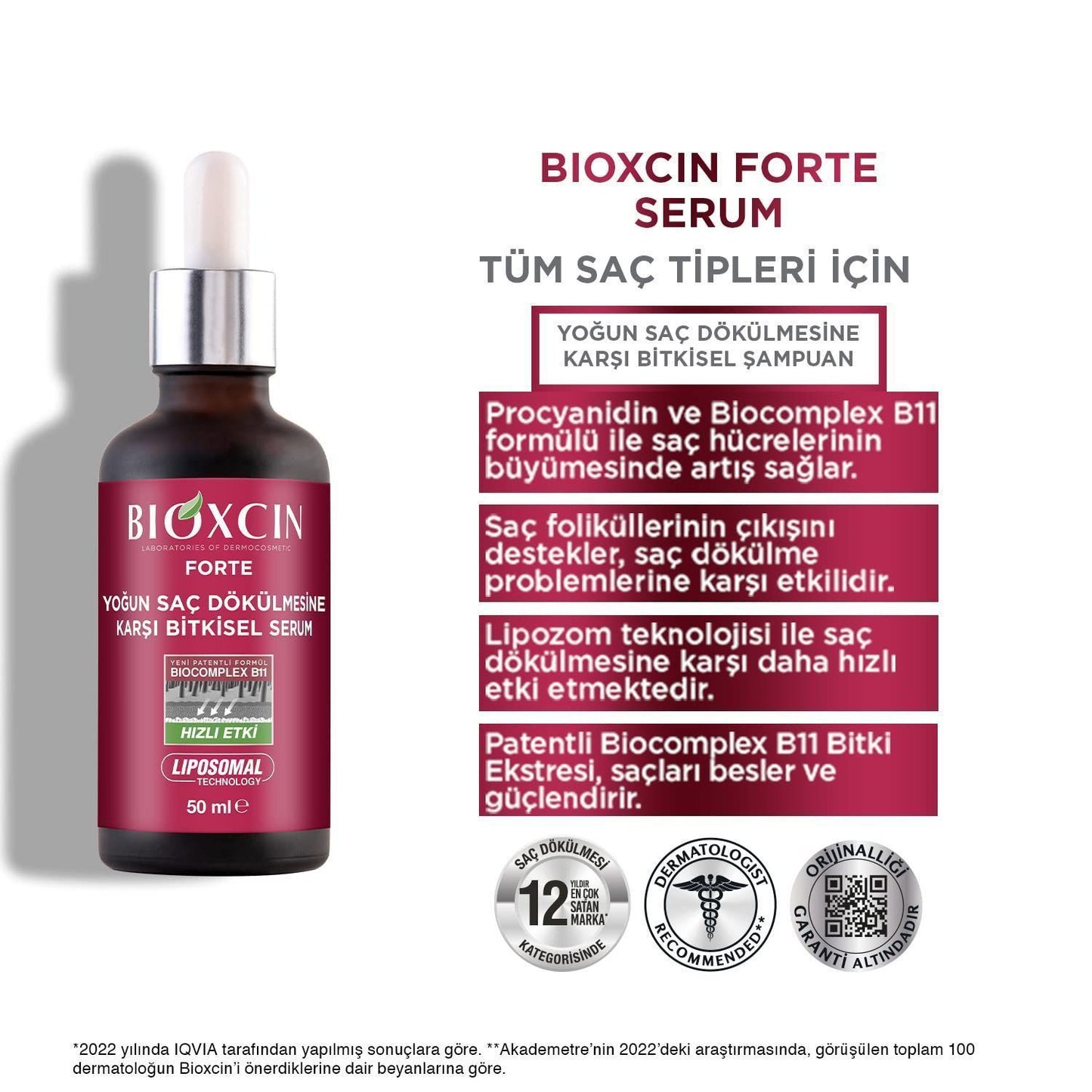 Bioxsine Dermagen Forte Hypoallergenic Anti-Hair Loss Herbal Serum with Menthol for All Hair Types - , 3x50ml - Makkah Pharmacy