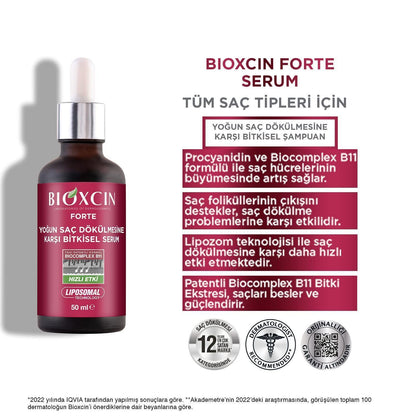 Bioxsine Dermagen Forte Hypoallergenic Anti-Hair Loss Herbal Serum with Menthol for All Hair Types - , 3x50ml - Makkah Pharmacy