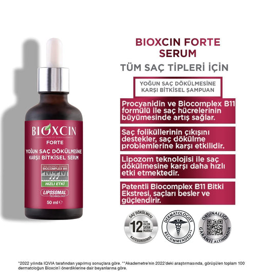 Bioxsine Dermagen Forte Hypoallergenic Anti-Hair Loss Herbal Serum with Menthol for All Hair Types - , 3x50ml - Makkah Pharmacy