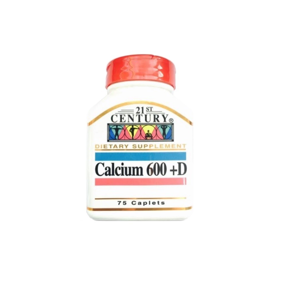 21St Century Calcium 600+D Caplets 75'S