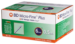 Bd Micro-Fine Plus Syringe 0.5 Ml 31G 6 Mm 100 Pcs