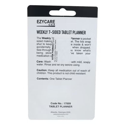 Ezy Care 17009 Weekly 7 Sided Tablet Planner
