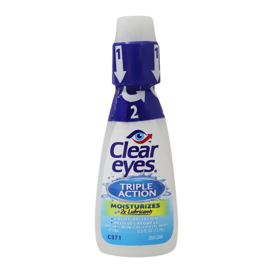 Clear Eyes Triple Action Reliever Eye Drops 15 Ml
