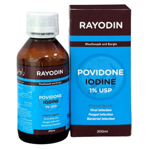 Rayodin 1% USP Povidone Iodine Mouthwash, 200ml