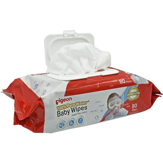 Pigeon Pure Water Baby Wipes for All Skin Types, 80 wipes