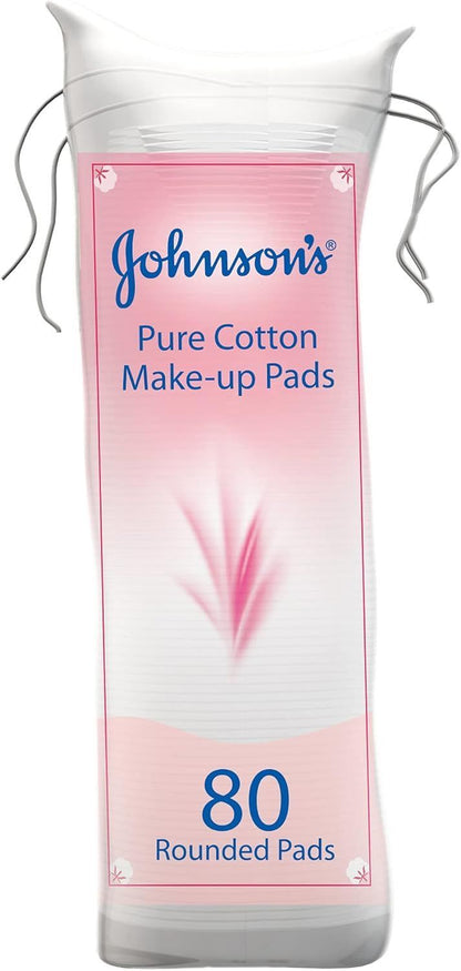 Johnson's Round Pure Cotton Makeup Pads, 80 Pieces - Makkah Pharmacy
