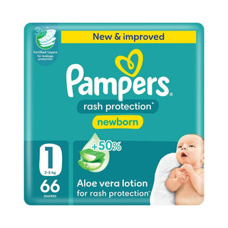 Pampers Diapers Baby Dry Taped Size 1 (2-5kg) 66 Pieces