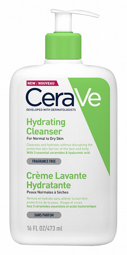 CeraVe Hypoallergenic Hydrating Face & Body Cleanser with Ceramides & Hyaluronic Acid, 473ml - Makkah Pharmacy
